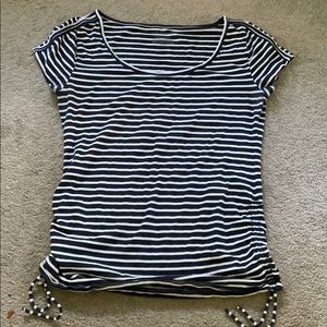 Black and white striped Ann Taylor top